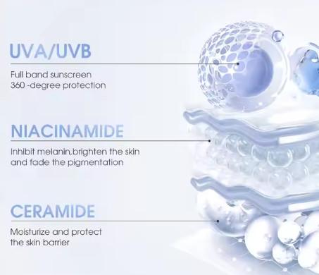 Mineral Water Light Serum Sunscreen Ultra-Light Non-Greasy Face Lotion Hydrating Brightening Sunblock Whitening Cream