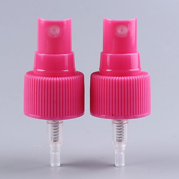 Pink Ribbed Mist Pump Sprayer 24mm Atomiser Spray Cap With Tube