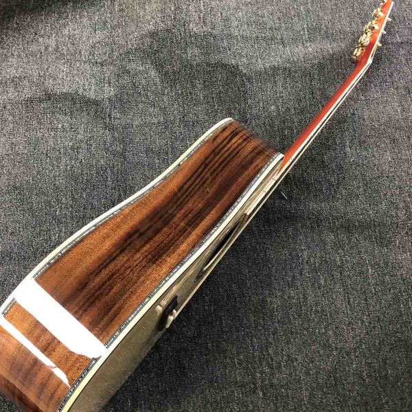Custom Grand GD45md Madagascar Acoustic Guitar Solid Europe KOA Back Side Maple Top and Binding One Pcs Mahogany Neck LR