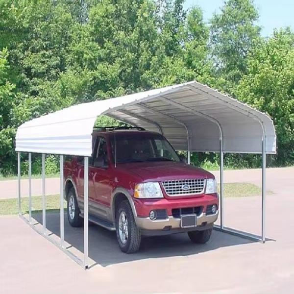 20ft X 20ft Portable Carport Canopy Garage Prefabricated Galvanized Steel Regular Roof