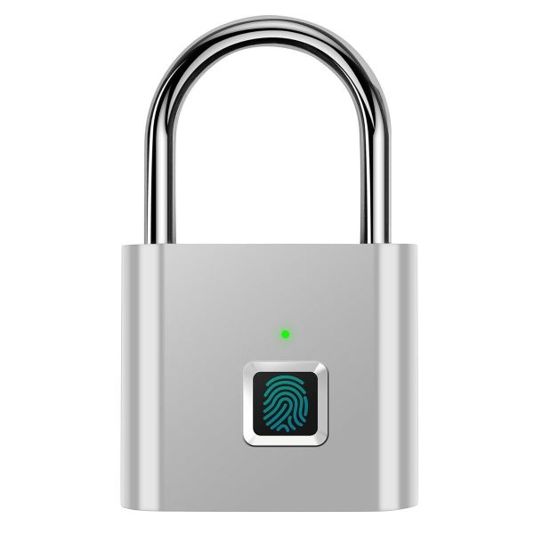 2024 High Security Zinc Alloy Electronic Fingerprint Padlock for Brass Gym Cabinets Drawers Anti-Theft Memory Card Data Storage