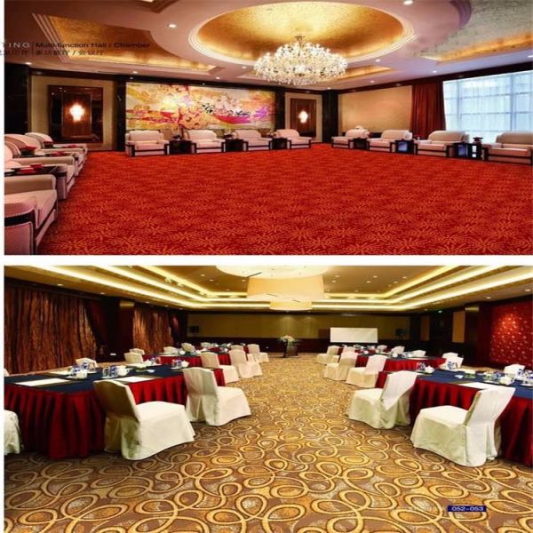 Elegant red printed wall to wall nylon carpet for commercial