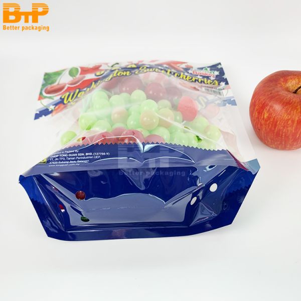 Custom Printed Handle Stand-up Zipper Bags for Fresh Fruits & Vegetables, Fully Recyclable Material PP Bag