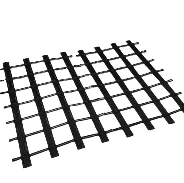 Solidification du lit de route Géogrid de polyester biaxial Fabriqué à partir de 80 à 80 matières PET en jaune