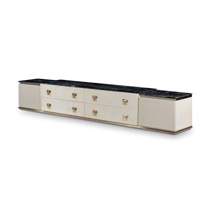tabela da entrada do couro sintético de 2.4m com o console do acento da tevê do italiano dos armários