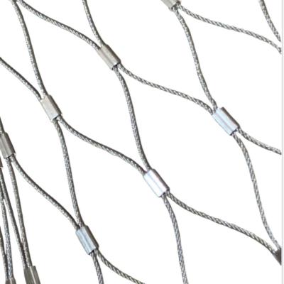 Ferrule Flexible Stainless Steel Animal Wire Rope Mesh For Anti Falling