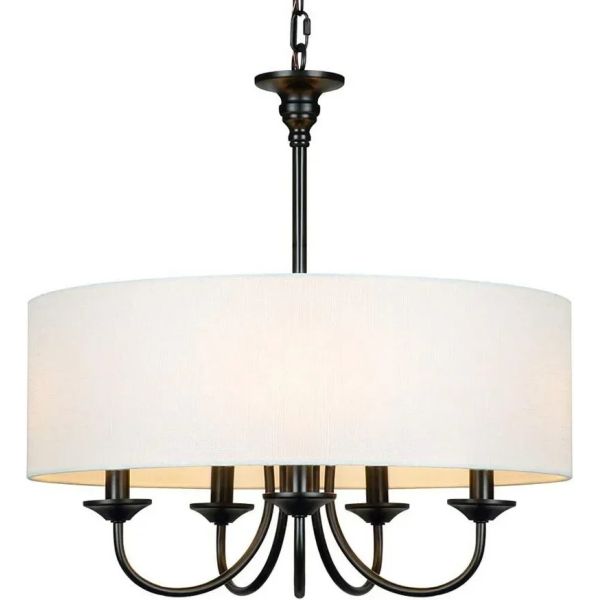 American Fabric Shade Chandelier Rustic Vintage Minimalist Fabric Pendant Lamp Retro Fabric Hanging Lighting (WH-VP-369)
