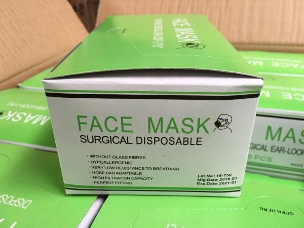 Spun Bonded Face Mask Surgical Disposable 50 Pcs 3 Ply Multi Layered Optional Color