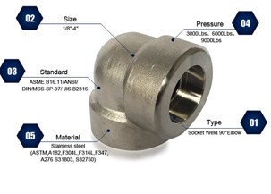 High Precision Forged Steel Pipe Fittings , Butt Weld Elbow 90 Degree