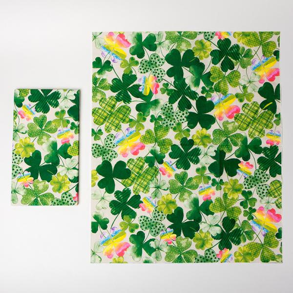 Partysprite Clover Design Biodegradable Paper Napkin Holiday Theme Party Supplies
