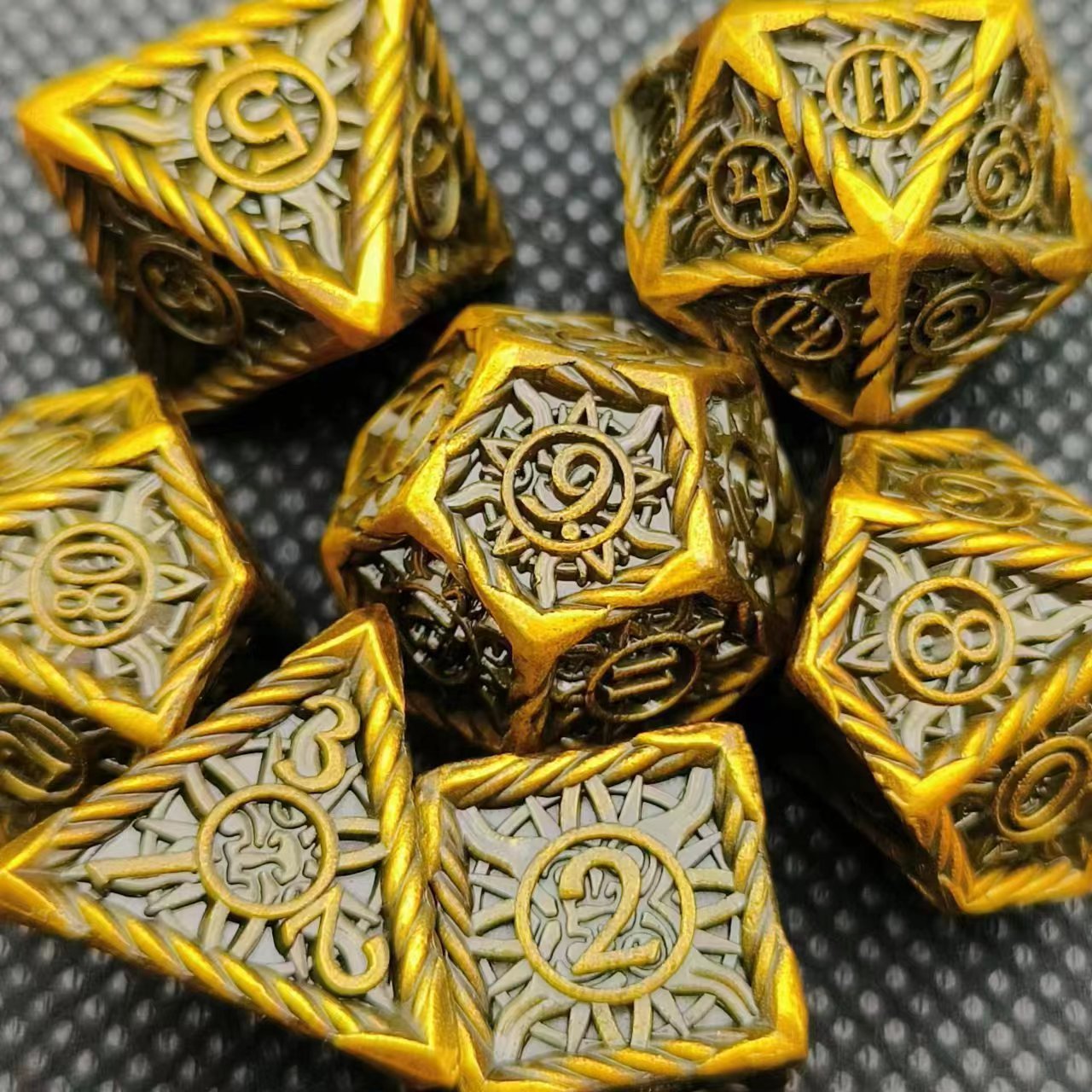 Customizable Logo Zinc Alloy Metal Dice Set with Polyhedral Shape for RPG Games