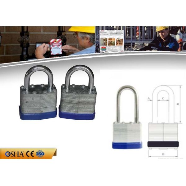 Safety Lockout Padlocks 52 MM Laminated Steel Door 110g Weight Metal Sheet