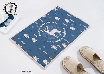 Anti Slip Rubber Kitchen Floor Mats , Christmas Deer Pattern Washable Durable Door Mat