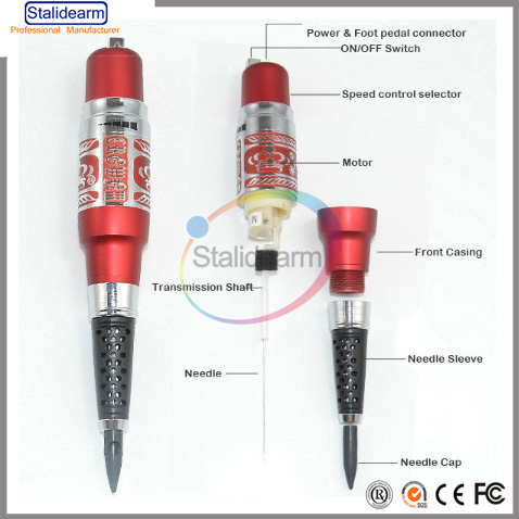 6V Crown Tattoo Pen Machine With Adapter For Eyebrow Eyeliner