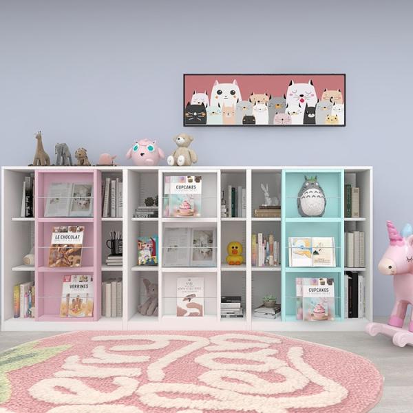 Commercial Living Room Storage Rack Corner Bookcase For Kids