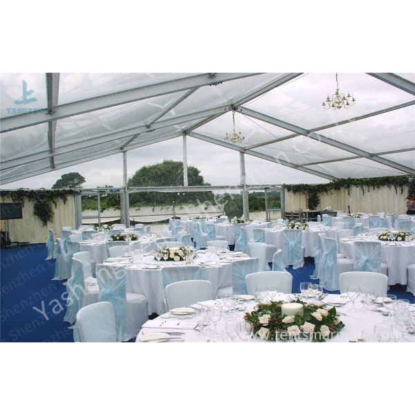 Outside Transparent Party tent with clear roof , PVC Fabric with UV Resistance
