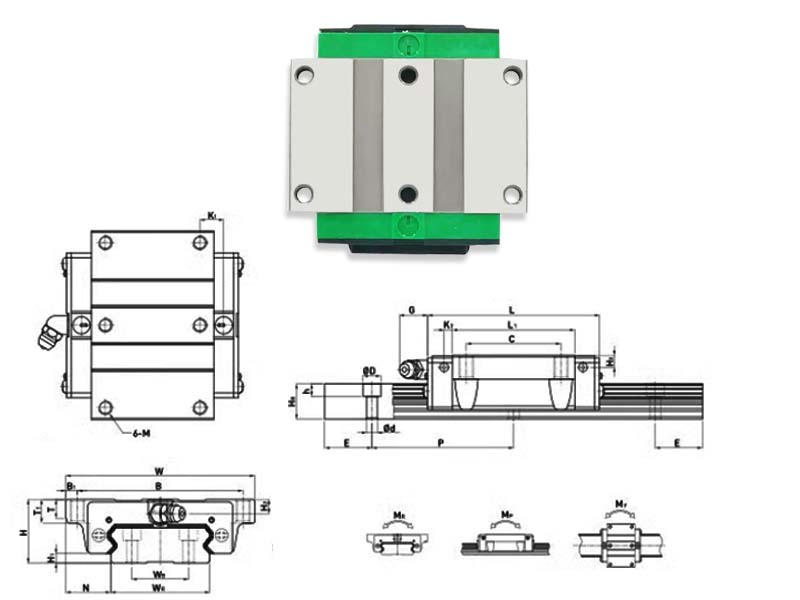 Precious Machined Linear guide WEW27CC Packaging Machinery Linear Guide