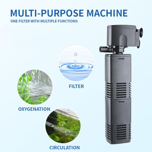 Plastic Aquarium Filter For 10-40 Gallon Fish Tanks 4 In 1 U-V Filter Submersible Pump