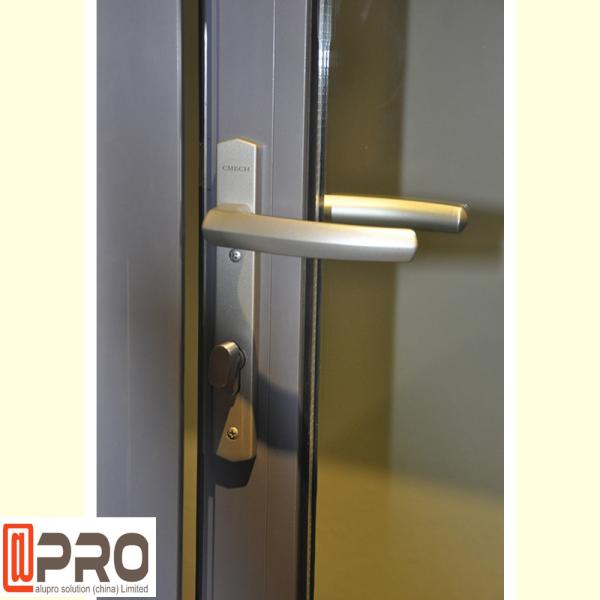 Interior Decorative Aluminum Alloy Hinged Single Doors Inside With Glass Inserts For Small Spaces stainless steel glass