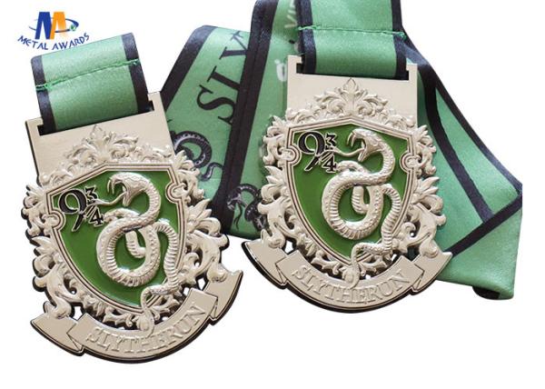 3D Design And Cut Out Custom Award Medals Color Filled With Heat Transfer Lanyard