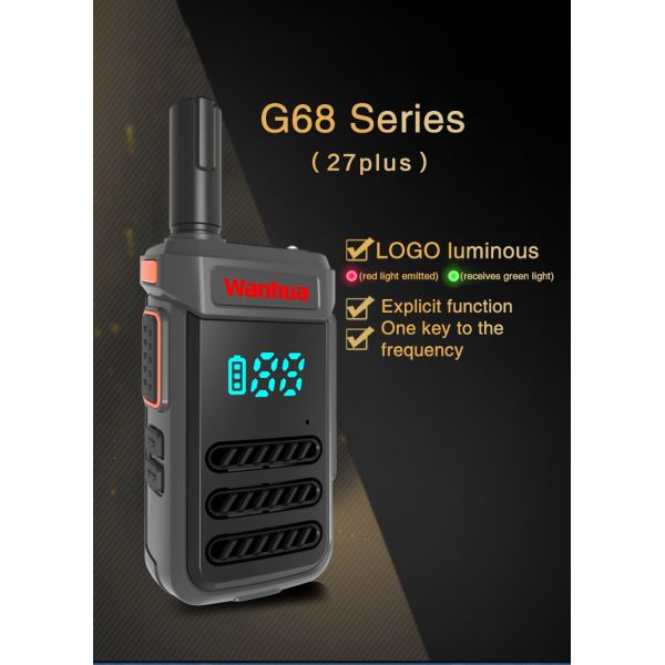 High Power Original G68 Walkie Talkie High Capacity Battery 5W and Dual Band for Radio