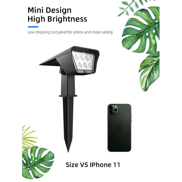 20000hour 300lm Outdoor LED Solar Garden Light 180 Degree Beam Angle