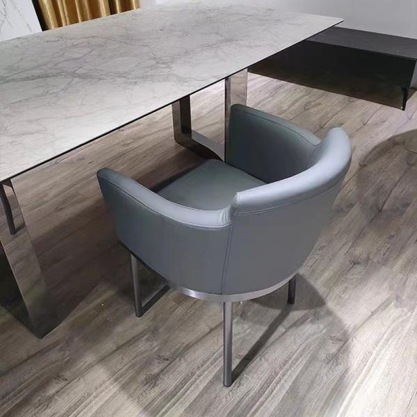 Functional  Swivel Leather Dining Chair 560mm Width Upholstered Rolling
