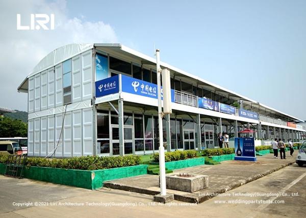 15m X 30m Dome Roof Glass Wall Double Decker Tent For Trade Shows