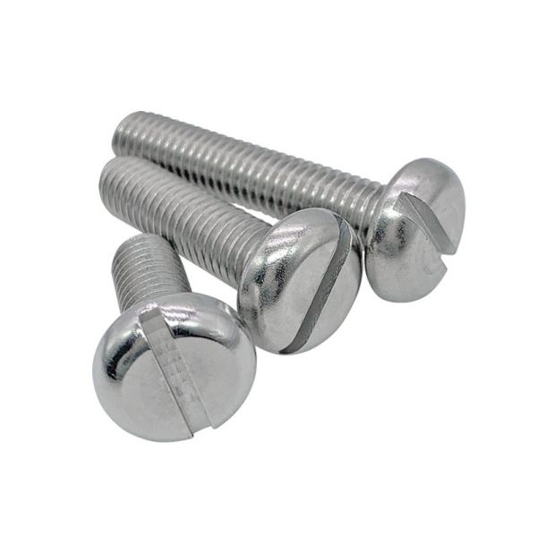 White Zinc Plated Steel Pan Head Slotted Screws DIN85 Slotted Drive Pan Head Machine Screws