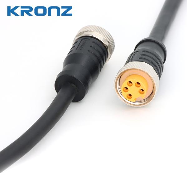 Industrial Automation IP67 7/8 Cable Connector 5 Pin 600V For Power Applications