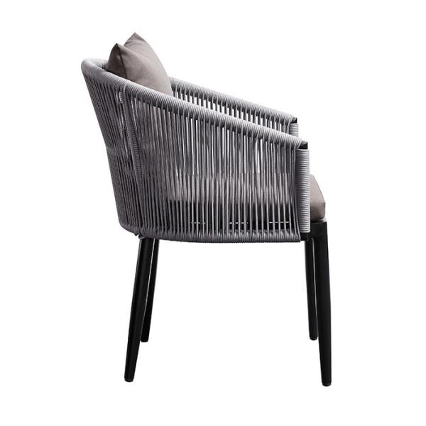 Rope And Aluminum Outdoor 6 Seater Garden Table And Chairs