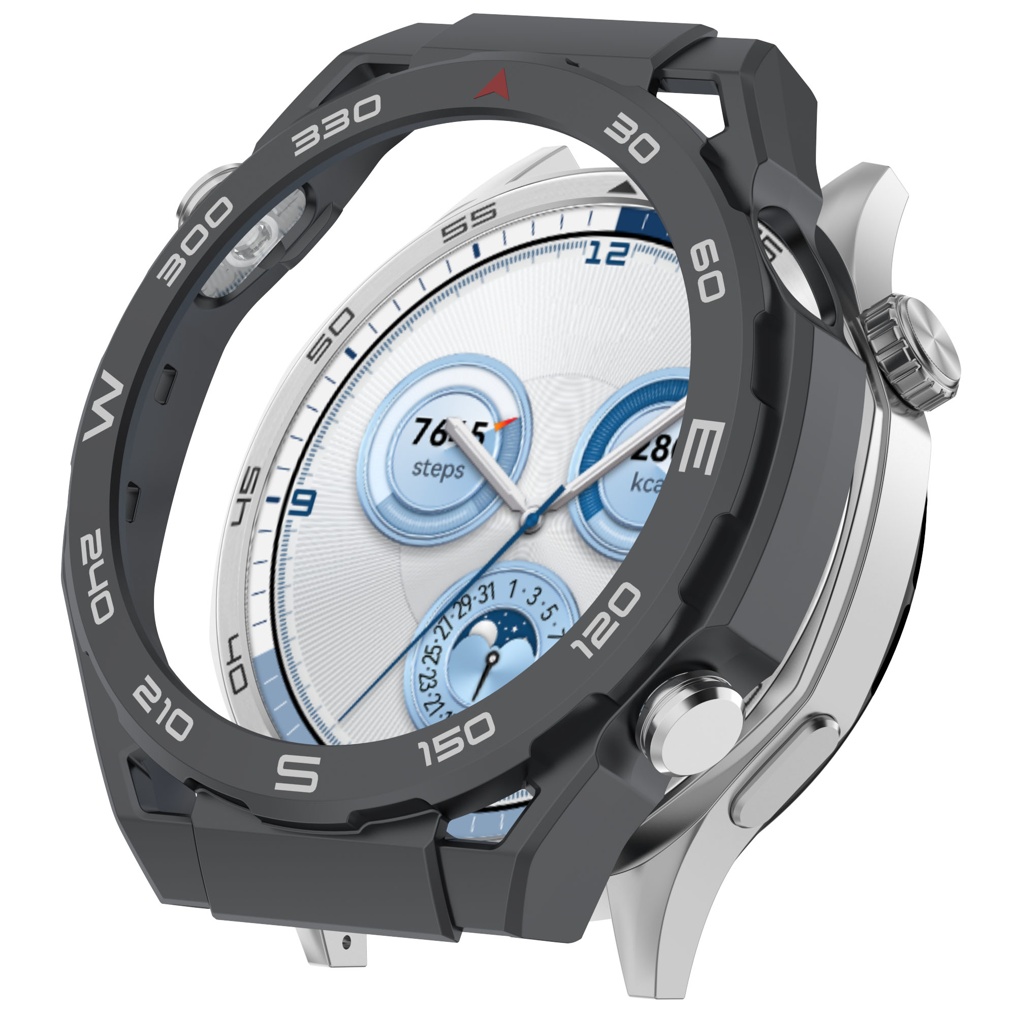 Eraysun for Watch GT4 46MM Tempered Glass Screen PC Protective Case with Scratch Resistant Bumper Cover-Fashion/Luxury Style