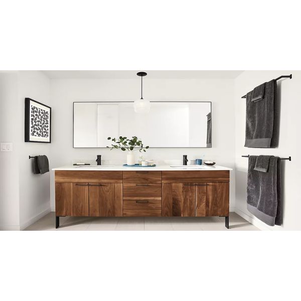 Apartment Bathroom Vanity Combo with Mirror Customized Waterproof Modern Cabinets