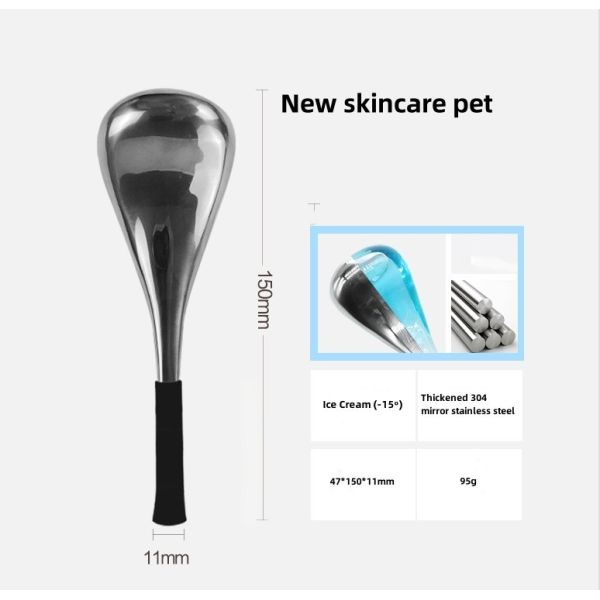 Massage Equipment Properties Silver Stainless Steel Mermaid Ice Globe for Face Skin Health Care Spa Spoon Facial Roller 2023