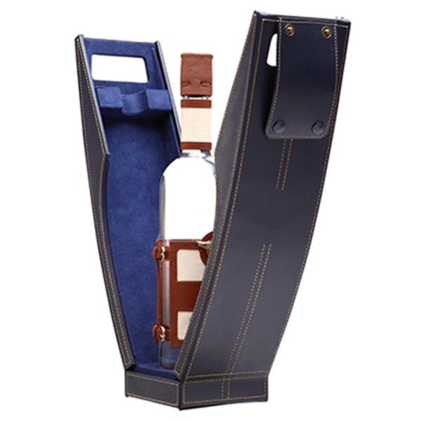 Réglé de l'aluminium chaud de tiroir bleu de lustre de boîte d'emballage de cadeau de vin emboutissant EVA