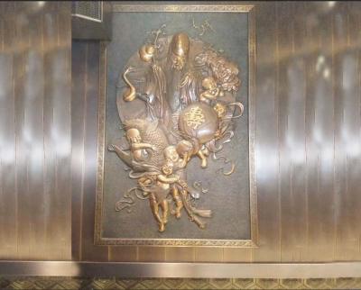 Escultura de bronze do relevo da parede da decoração do hotel feito a mão com revestimento de superfície antigo