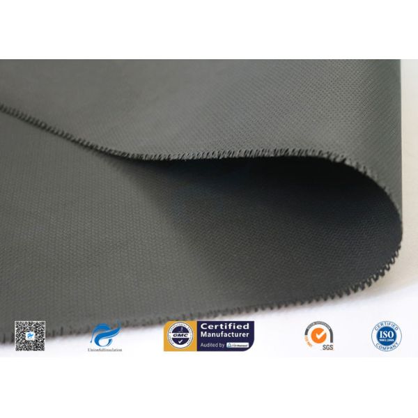 материал изоляции ткани стеклоткани 0.45мм высокотемпературным черным покрытый силиконом