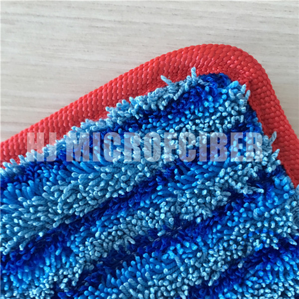 Household Microfiber Wet Mop Pads square blue stripe twist hard silk wet flat cleaning mop pad