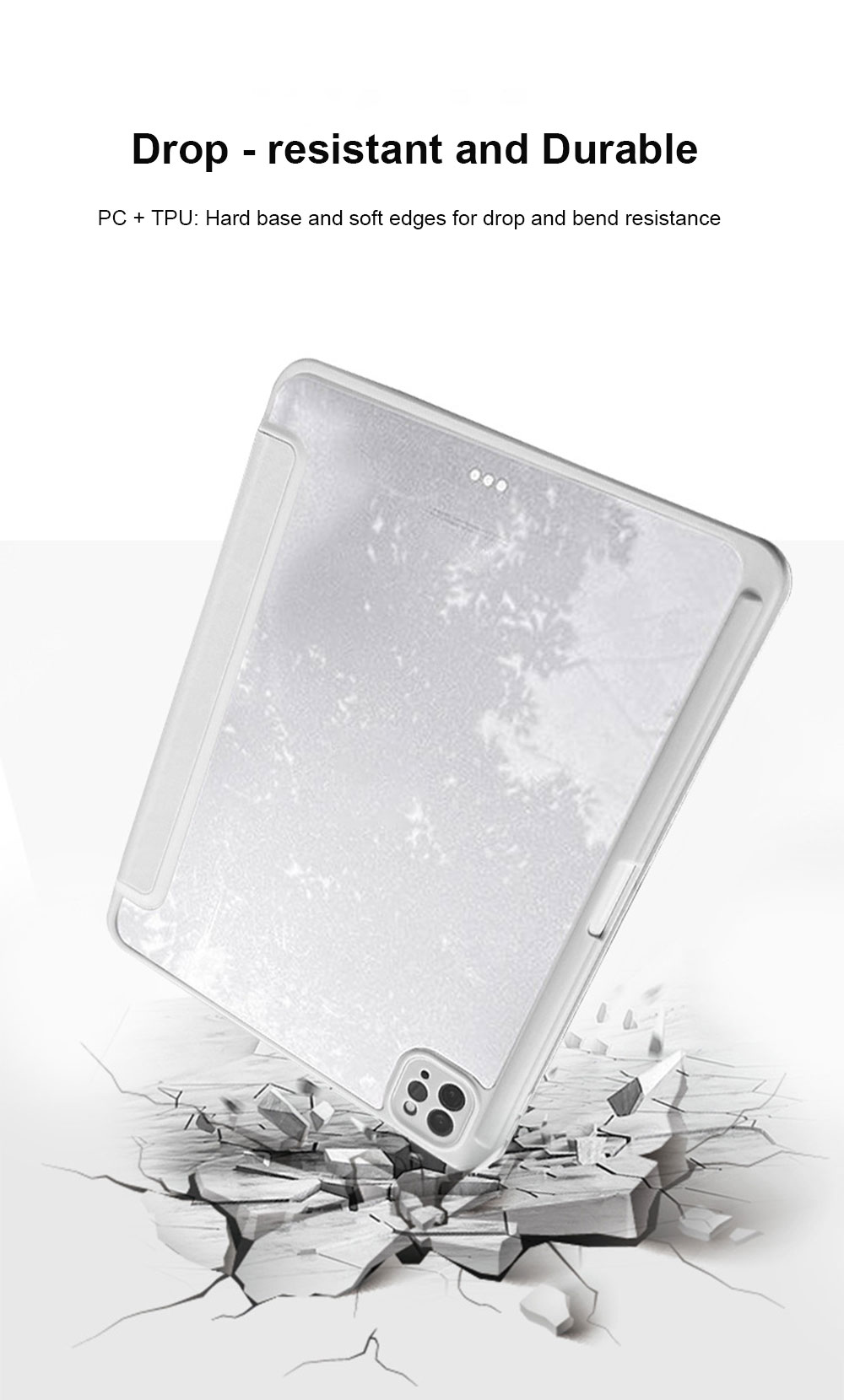 Laudtec Smart Stand PU Leather Case with Soft TPU PC Transparent Back Cover Auto Sleep/Wake for iPad Air 13 2025