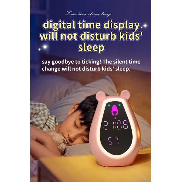 LED Digital Touch Light Bear Shape Multicolor Baby Sleep Night Light para Crianças