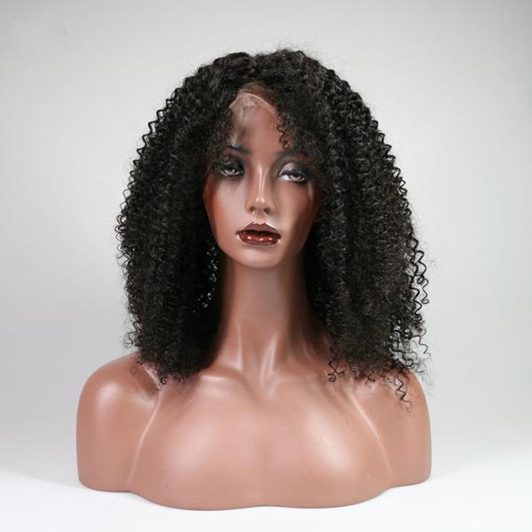 Indian Kinky Curly Human Hair Lace Front Wigs For Black Women No Shedding