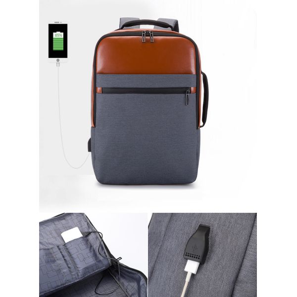 Portable Design Men's Business Backpack with USB Charging and OEM Support