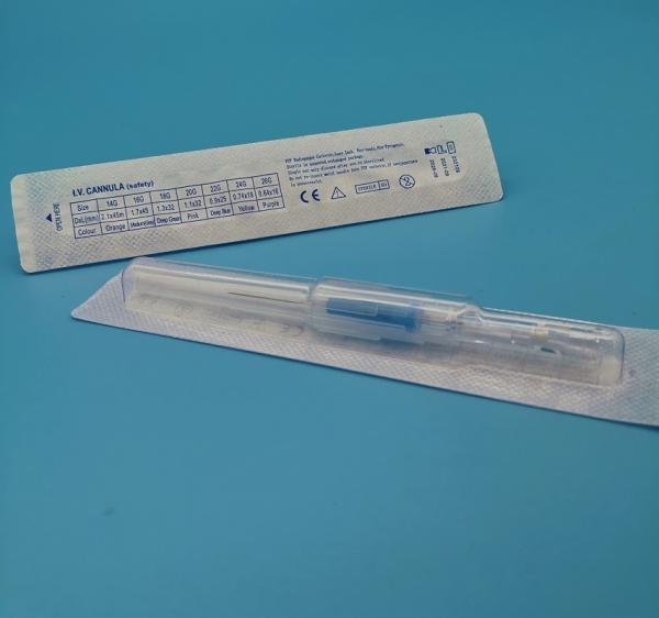 Single Patient Catheters Satefy Type Disposable Piercing Needles 20G Pink CE ISO13485