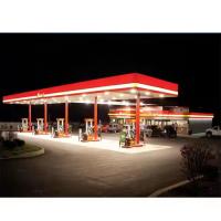 Professional Steel Structural Build Prefab Space Frame Filling Gas Petrol Station Canopy Roof Construction Fuel Pump Gas Station