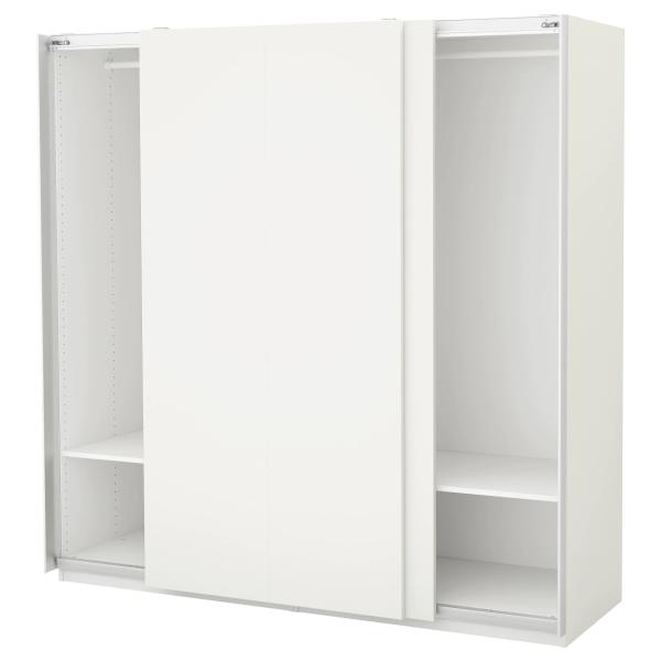 Matte White Cream Flat Panel Lacquer Sliding Door Wardrobe Closet Cloth Bedroom Storage