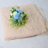 Tissu brodé pur OEKO - Tex Standard de Tulle de dentelle de recouvrement floral crème