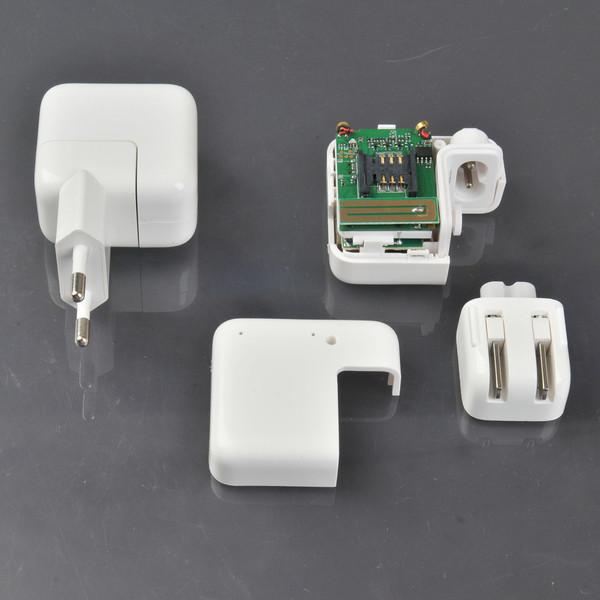 Mini AC Adapter Charger US/EU Plug Hidden Spy GSM SIM Remote Audio Transmitter Listening Ear Bug W/ 5V USB Output