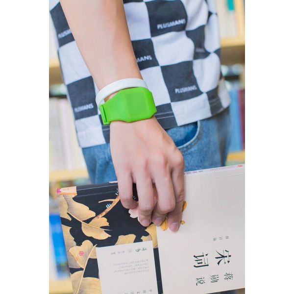 Waterproof Silicone Digital Led Watch , Electronic Movement Square Unisex Watches