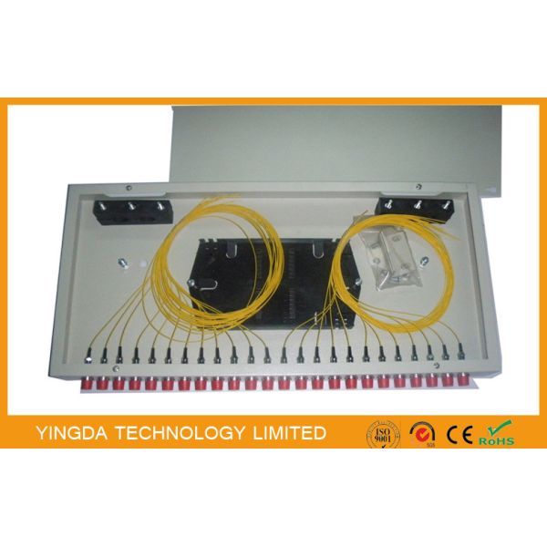 FC Rack Mount Single Mode Fiber Optic Patch Panel 24 Port  , ODF Patch Panel White Metal