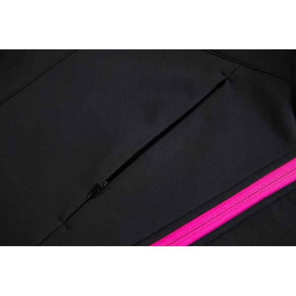 Softshell Jacket with Neon Contrast Zippers, Fleece Backing, and Light Water-Repellent for Outdoor Wear